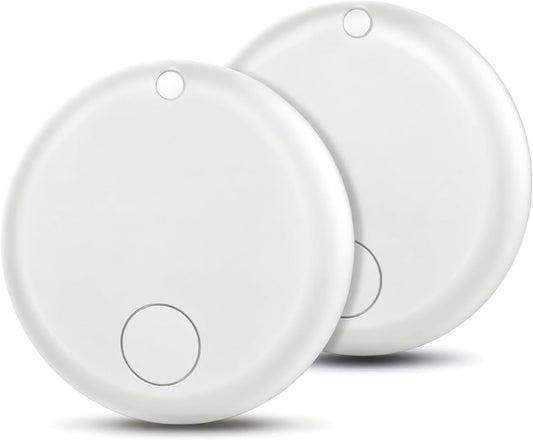 Air TrackerTags-2 Pack Tracker Tag Work with Apple Find My (iOS 14.6 Above Only) Smart Tag Item Finders for Key, Luggage, Backpack，etc. ((White, 2 Pack)
