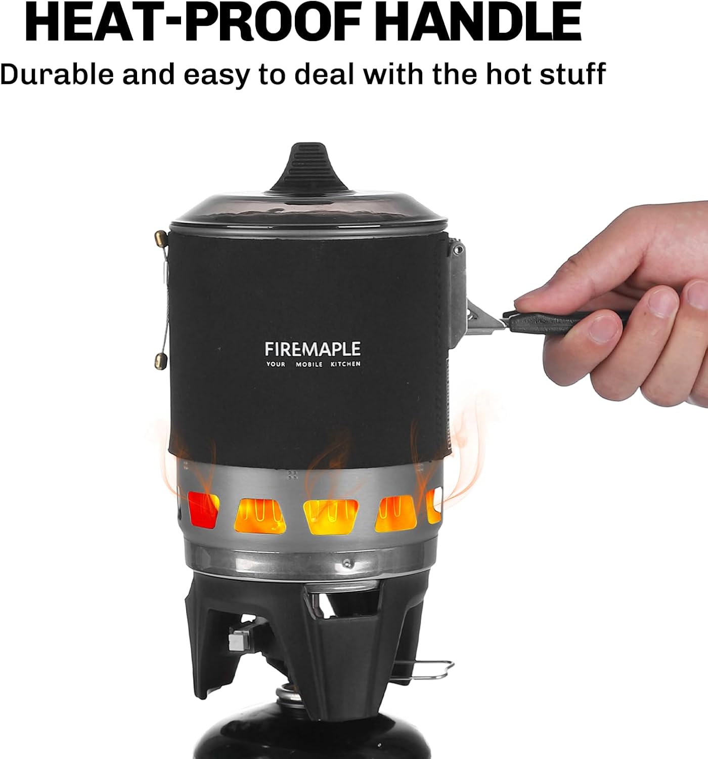Fire-Maple "Fixed Star 3" Personal Cooking System | Pot/Jet Burner Stove System with Electric Ignition | Ideal for Hiking, Camping, Backpacking, Fishing, Hunting Trips and Emergency Use, Black