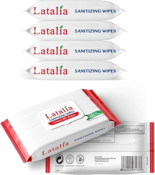 Hand Wipes | 80% Alcohol Hand Sanitizer Wipes for Hands & Face Moisturizing, Gentle, Convenient and Fragrance Free (Pack of 4, 20 Counts)