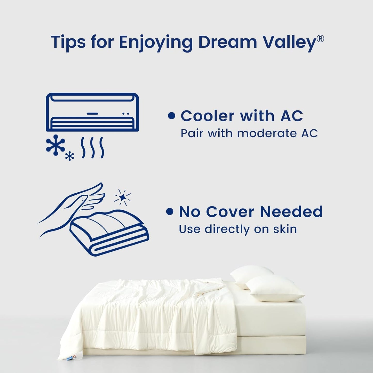 Dream Valley® Outlast® Deepsleep Cooling Comforter, Twin Size, NASA-Grade Space Technology Cooling Blanket for Hot Sleepers Night Sweats, Q-Max > 0.45 Aerocool™ Breathable Ivory, 68"x90"