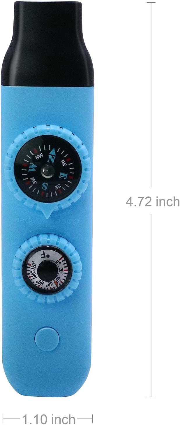 Emergency Survival Safety Whistle，Whistle for Kids with Lanyard,Compass,Thermometer,Ideal for Kayaking, Boating, Hiking, Camping, Climbing