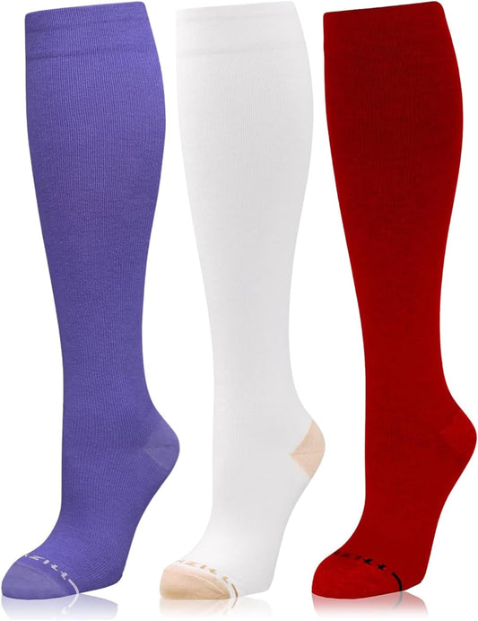 NEWZILL Copper Compression Socks for Women & Men 15-20mmHg Cotton Rich Odor Control Dress Socks for Business Casual Running Medical Athletic Support, Edema Diabetic Relief