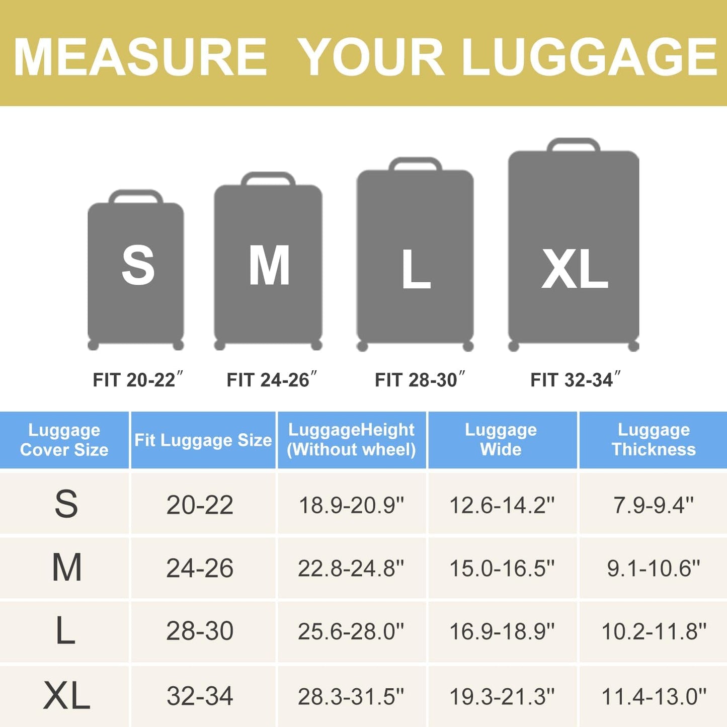 ANNA QUEEN World Landmarks Luggage Cover, Dark Travel-Themed Suitcase Protector with Airplane & Globe Design, Stretchable, Washable Luggage Sleeve for 32-34 Inch Suitcases