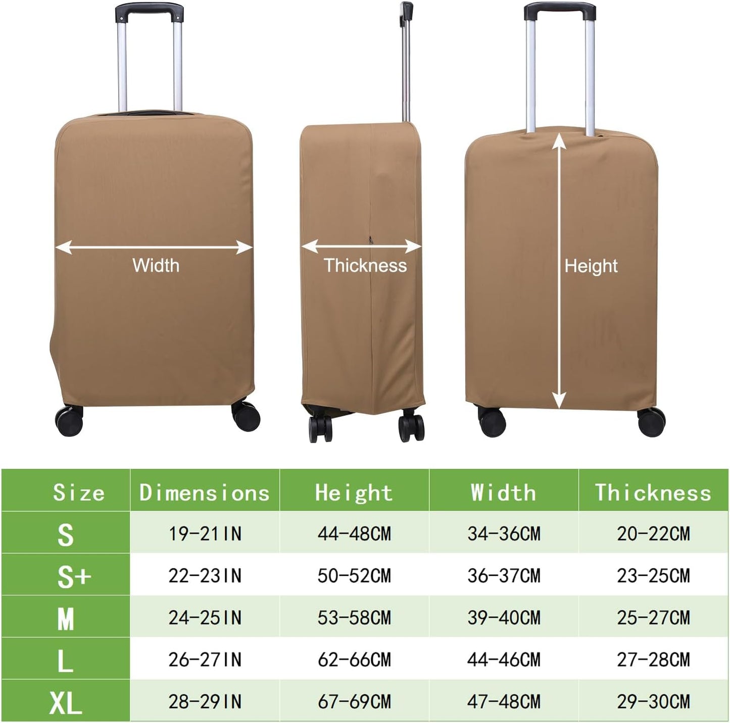 PATIKIL Luggage Cover, Suitcases Covers Elastic Carry on Cover Protector Washable Scratch-Resistant Fits 28-29 Inch Luggage for Travel Business Trips, Khaki