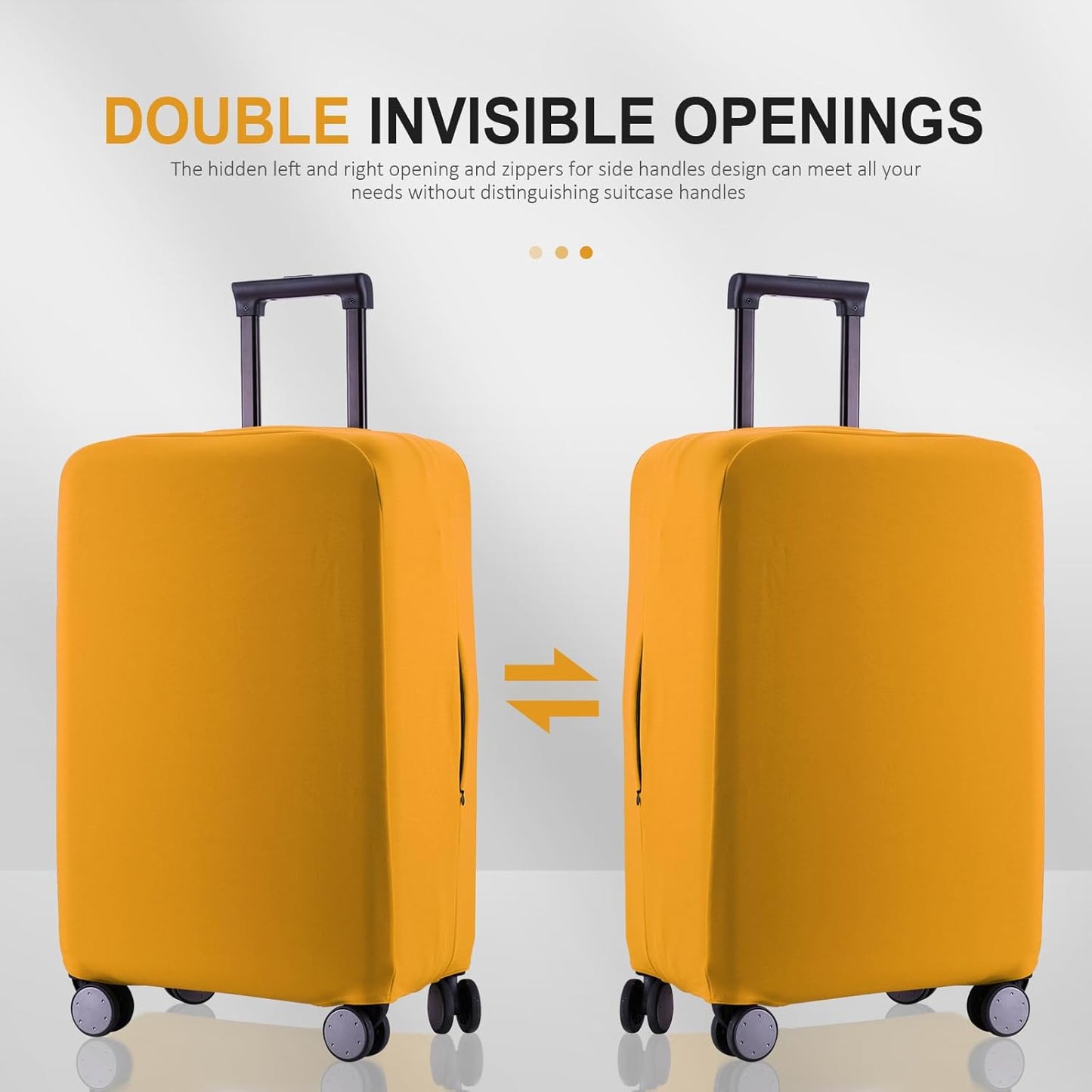 Travel Luggage Cover Suitcase Protector Scratch-Resistant Fit 19-31 Inch Suitcase, Not Included Suitcase (Yellow, L(26-27 inch))