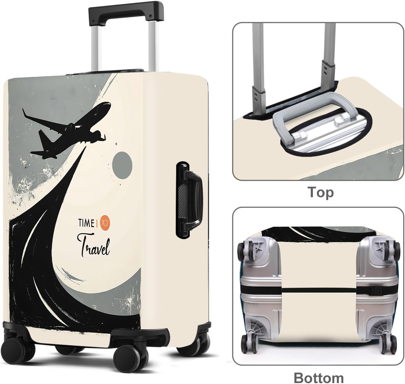 Travel Luggage Cover Washable Suitcase Protector Anti-Scratch,Stretchable Fit for 20-34Inch Luggage Durable Travel Bag Cover with Zipper Closure (L(28-30inch suitcase))