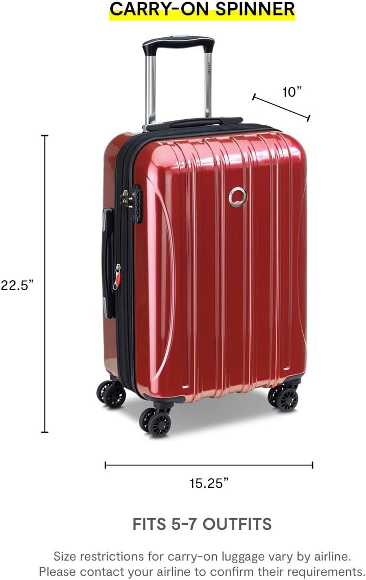 DELSEY PARIS Helium Aero Hardside Expandable Luggage with Spinner Wheels, Blue Cobalt, Carry-On 21 Inch