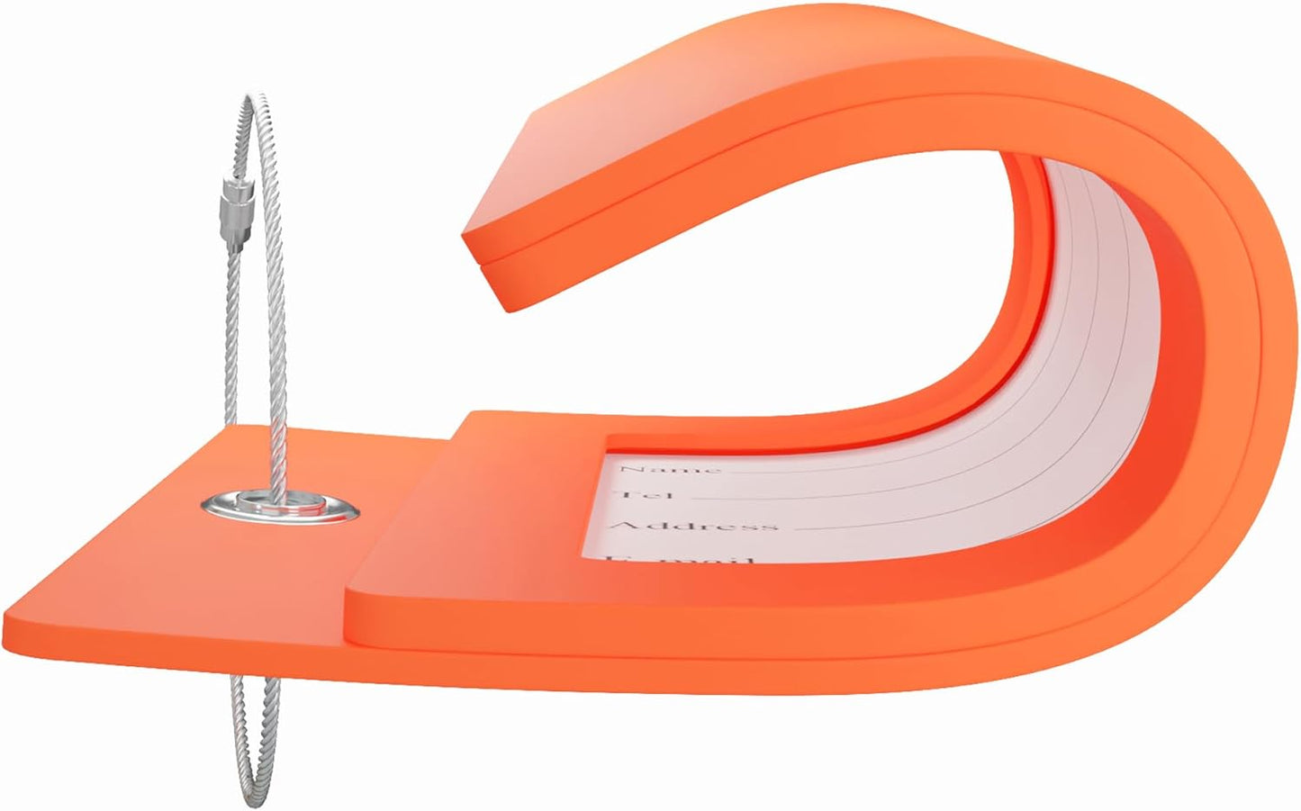 Gostwo 2 Pack Luggage Tags for Suitcases, 26 Initial Letter Travel Luggage Baggage Identification Labels ID Tag Fully Bendable Tags with Stainless Steel Loop (Orange) (Letter R)