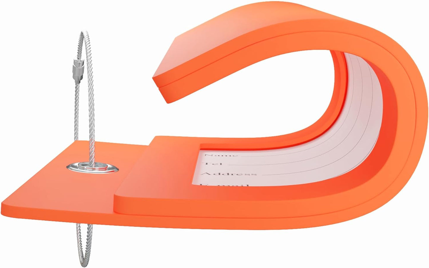 Gostwo 2 Pack Luggage Tags for Suitcases, 26 Initial Letter Travel Luggage Baggage Identification Labels ID Tag Fully Bendable Tags with Stainless Steel Loop (Orange) (Letter B)