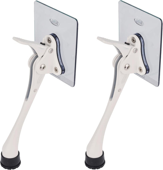 One-Touch Doorstop Adhesive Bracket (White, 6inch x 2pack)