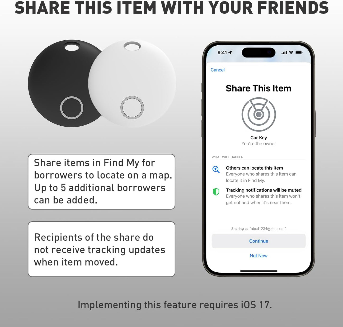 Air Tracker Tags [Apple MFi Certified] (iOS Only), Smart Bluetooth Tracker, Compatible with Apple Find My, Item Locator for Keys, Luggage, Wallet, Suitcase, Bags, IP67 Waterproof