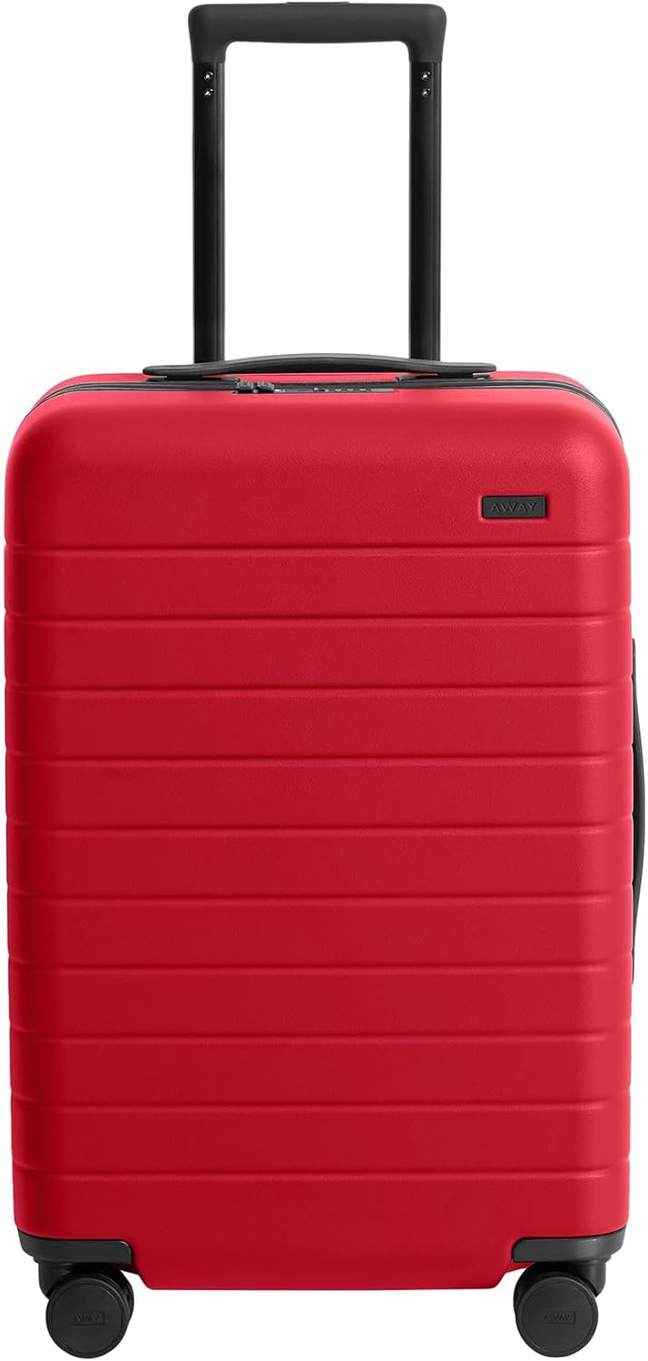 Away Bigger Carry-On Luggage, Lightweight Hardside Large Suitcase with Spinner Wheels, TSA Lock, Airline Approved, Cherry Red