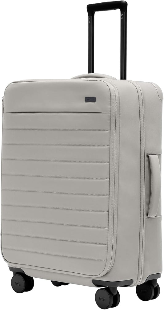 Away Softside Medium Checked Suitcase, 26 Inch Lightweight, Expandable Luggage For Men & Women, Durable Nylon Exterior, TSA Approved Lock, Ideal For Trips 1-2 Weeks, Cloud Gray
