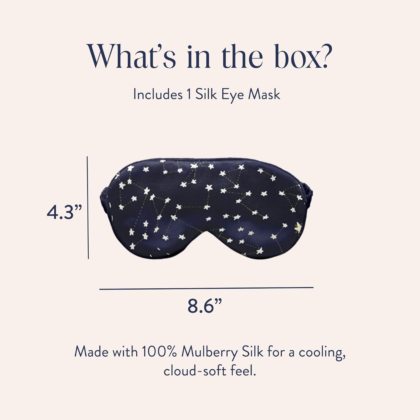 Brooklinen Silk Eye Mask for Sleeping – Celestial Blue, 100% Mulberry Silk Sleep Mask with Soft Elastic Strap, Machine Washable, Breathable & Cool-to-The-Touch – Ideal for Sleeping & Traveling