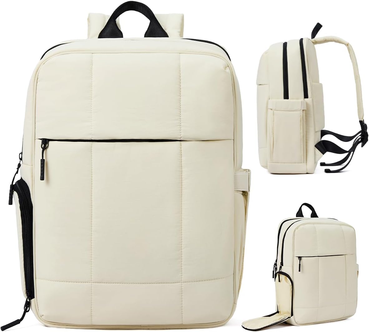 CLUCI Lightweight Travel Backpack Carry on Flight Approved, Puffy Gym Backpack with Shoe Compartment, Personal Item Travel Bag, 15.6 inch Laptop Backpack for Weekender Business
