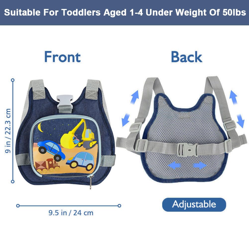 Accmor Toddler Harness Leash + Reflective Anti Lost Wrist Link, Cute Car Kids Harness with Leash, Child Walking Restraint Belt Collapsible Hand Strap Tether Hold Baby Boys Close for Outdoor Travel