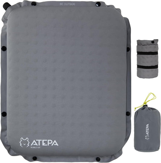 ATEPA Inflatable Stadium Seat Cushion, Self-Inflating Memory Foam Stadium Seats Bleacher Seat Chair Cushion Pad for Airplane Travel Backpacking Sports Events