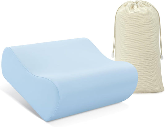 AM AEROMAX Travel Contour Memory Foam Pillow, Cervical Pillow for Neck Pain Relief, Neck Orthopedic Sleeping Pillows for Side, Back and Stomach Sleepers.
