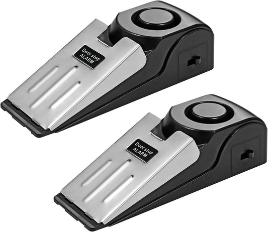 Door Stop Alarm 2 Pack, 120 dB Door Stopper Wedge Door Stops Alarm Great for Traveling Hotel Home Security Door Stoppers Safety Tools