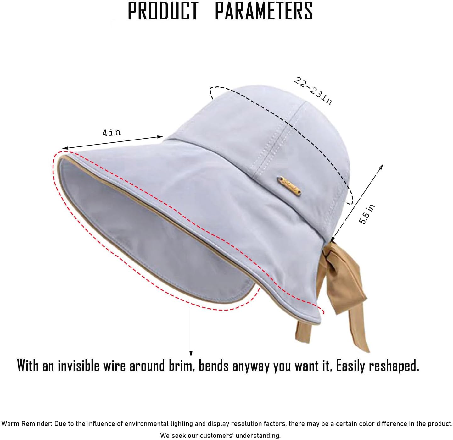 Wide Brim Hats for Woman Foldable Hats Sun Hats for Women uv Protection Bowknot Bucket hat Adjustable hat with Ponytail Hole