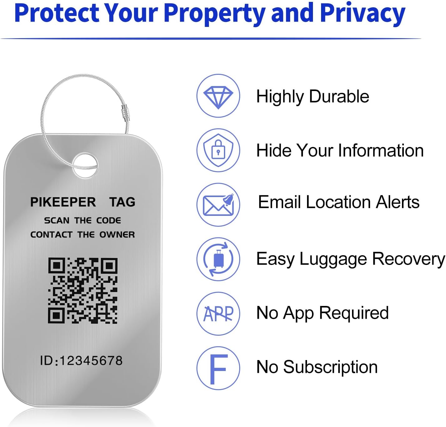 Smart Luggage Tags 2-Pack - QR Code ID Labels with Location Notification When Scanned, Waterproof & Durable, Customizable Cruise Tags for Suitcases, Backpacks & Travel