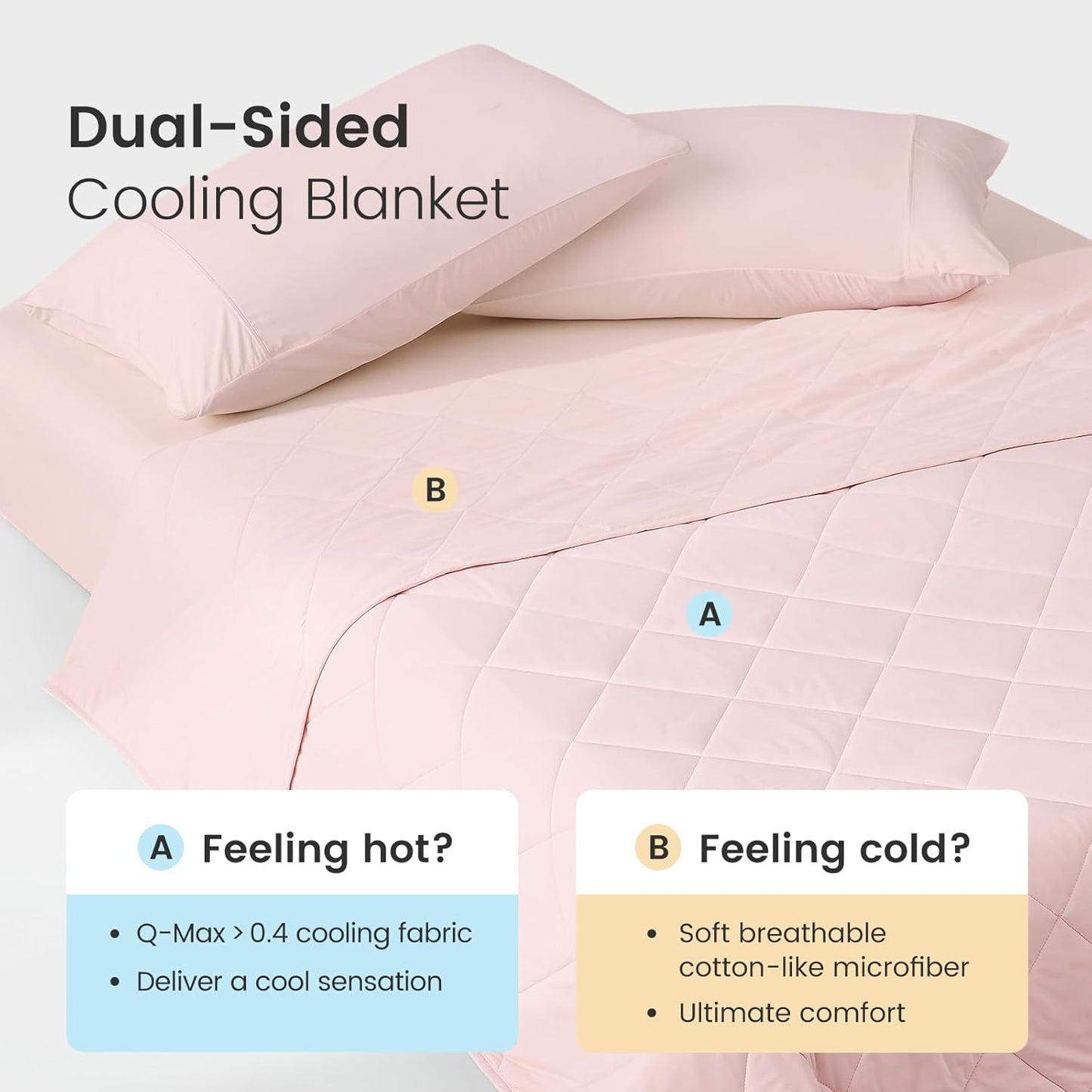 Cozy Bliss Cooling Blanket for Hot Sleepers, Q-Max 0.4 Cooling Comfort King Size, Cold Blankets for Night Sweats Sleeping, Ultra-Cool Lightweight Breathable Summer Blanket for Bed