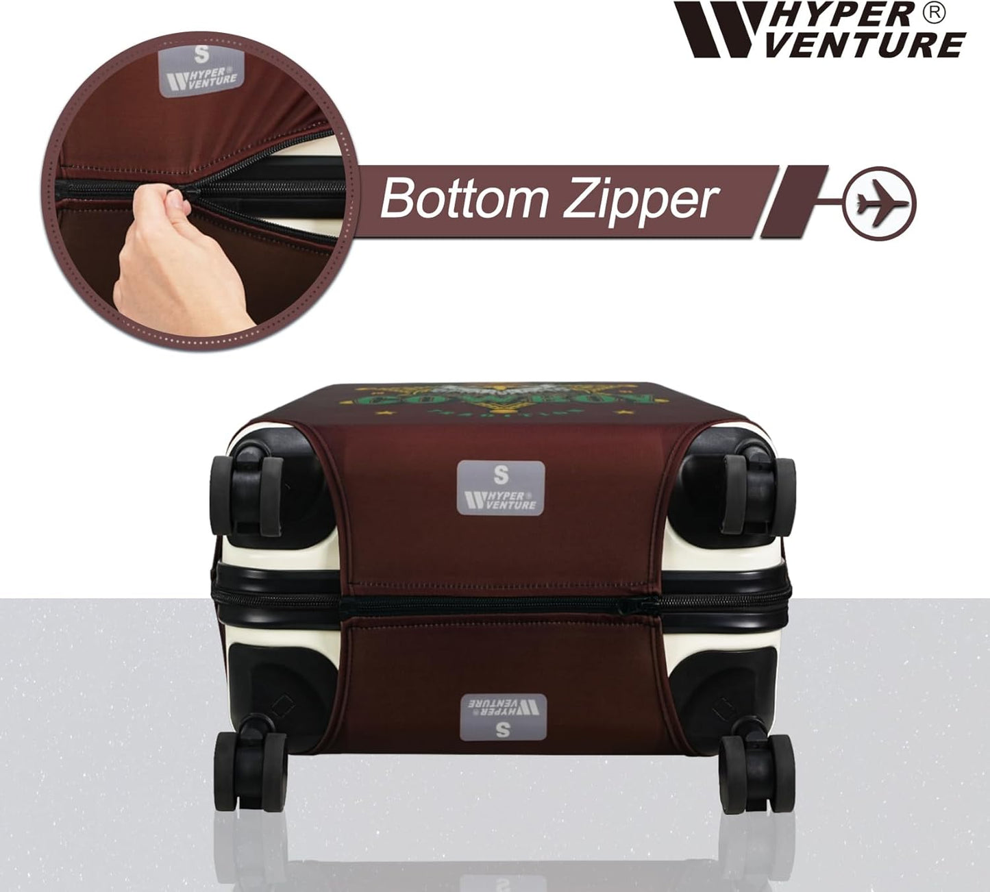 HYPER VENTURE Washable Luggage Cover - Fashion Suitcase Protector Fits 23-26 Inch Luggage (Eagle Glory, M)