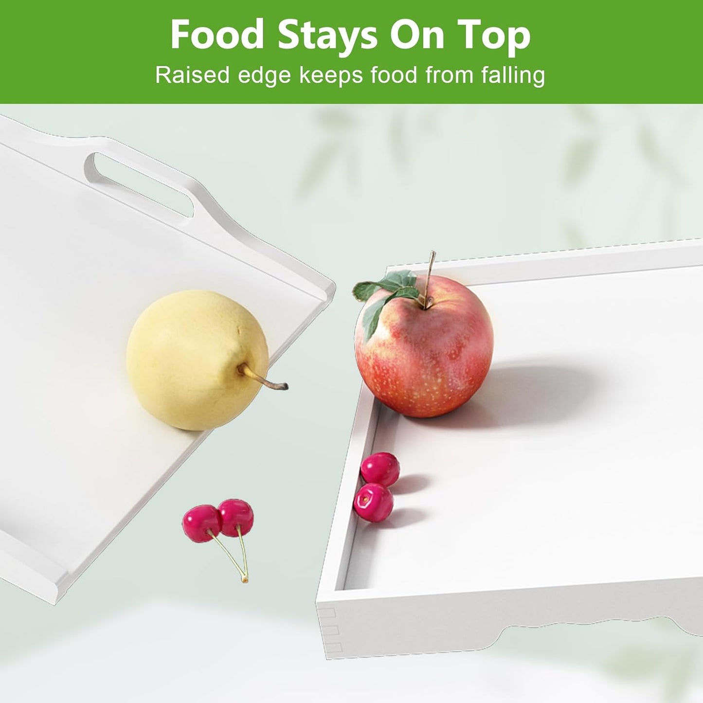 Bed Tray Table with Folding Legs,Bamboo Breakfast in Bed for TV Table,Tray,Eating,Snack Tray,Laptop Computer (White, Large)