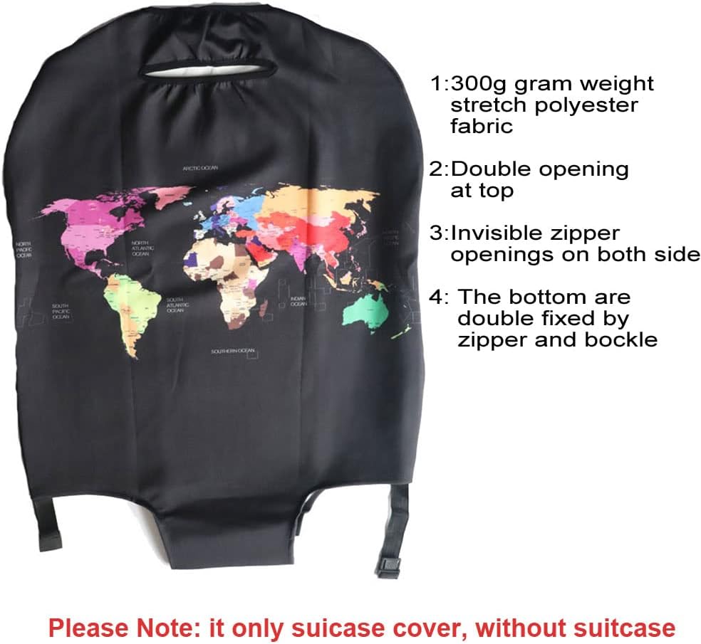 MosaiRudo Thicker Luggage Cover Elastic Suitcase Cover Protector Fits 18-32 Inch Suitcase Travel Accessories (Colorful, M)