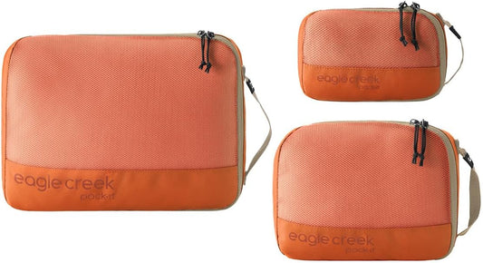 Eagle Creek Pack-It Reveal Cube Set - Packing Cubes for Compartmentalizing Luggage - Durable - Ultra-Lightweight - Water-Resistant - Easy Grab Zipper Pull - Mesh Windows - Mandarin - XS/S/M