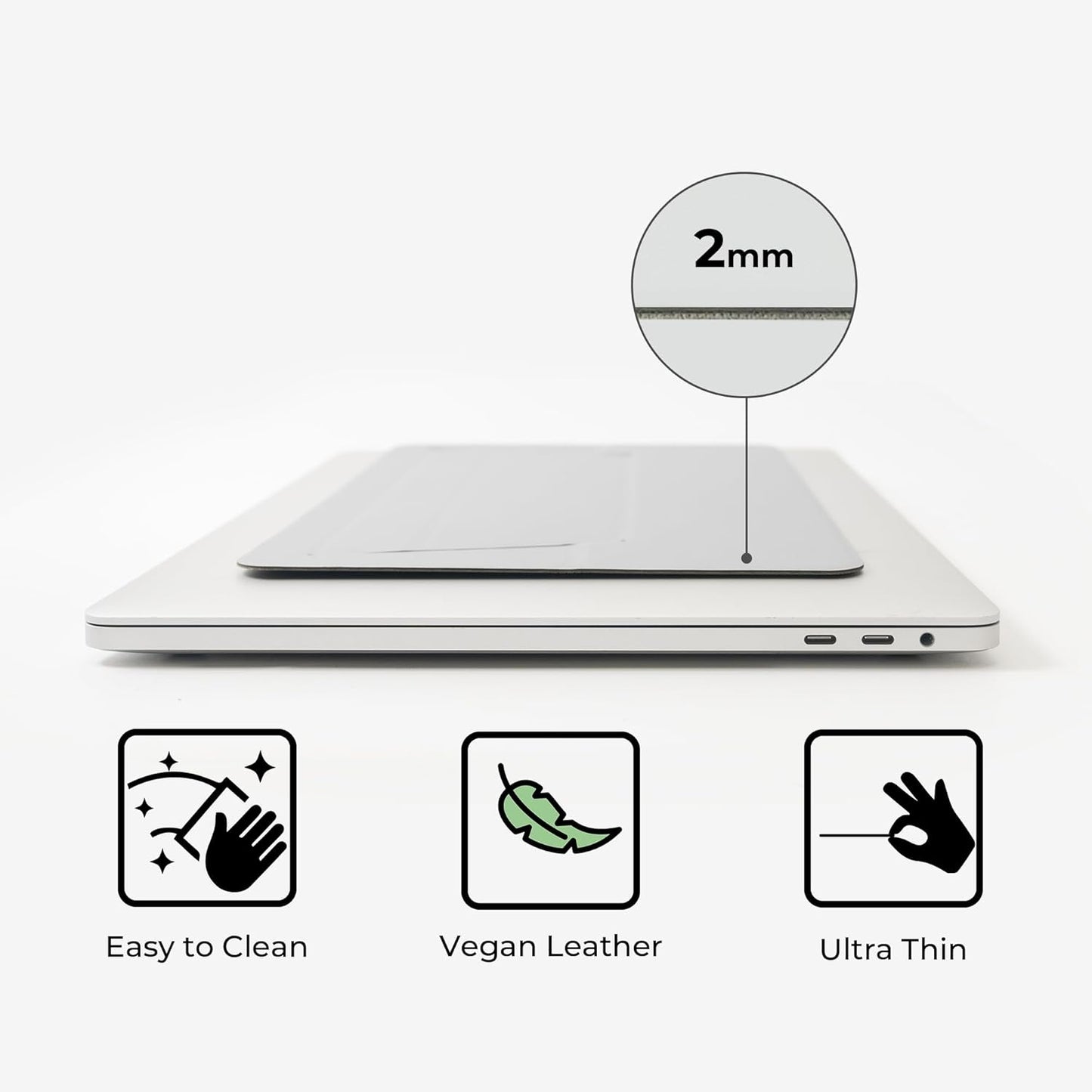 SenseAGE Laptop Stand for Desk, Office, Ergonomic Notebook Stand, Foldable & Portable Travel FlatStand, Lightweight, Anti-Slip, Compatible with MacBook Air, Pro, and Up to 15.4" Laptops (Café Creme)