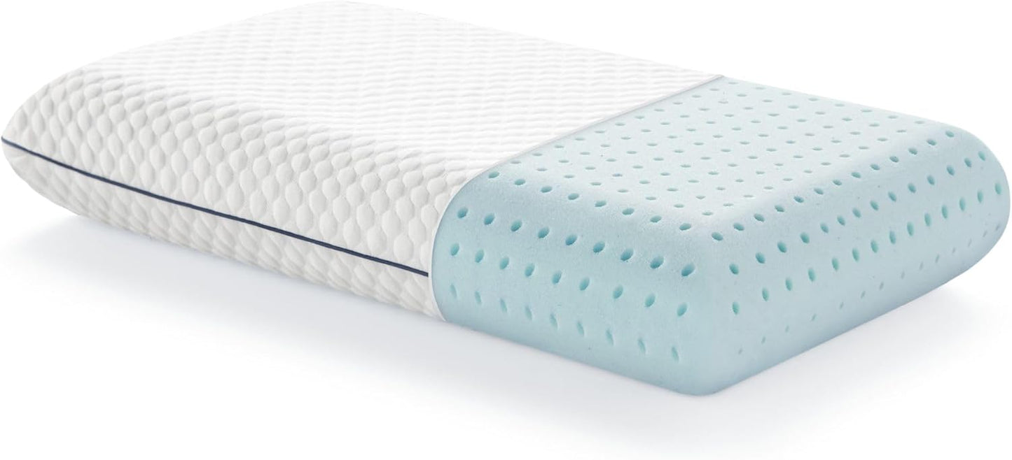 WEEKENDER Gel King Size-1-Pack-Medium Plush Feel-Neck and Shoulder Support-Side, Stomach, and Back Sleepers-Home, Hotel, & Hospital Essentials-CertiPur Certified Memory Foam Pillow, Blue