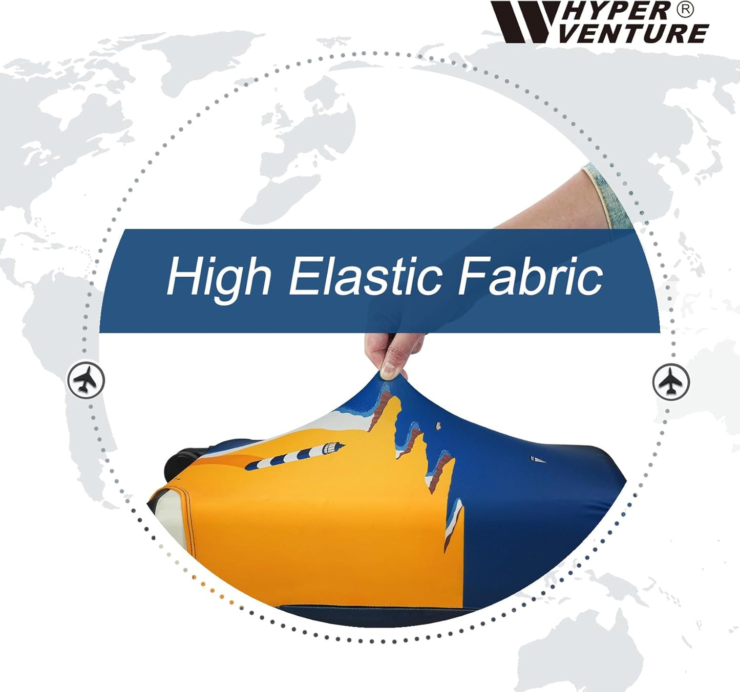 HYPER VENTURE Washable Luggage Cover - Fashion Suitcase Protector Fits 31-32 Inch Luggage (Lighthouse, XL)