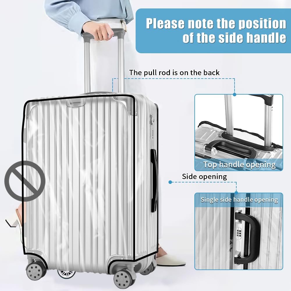 Yotako Clear PVC Suitcase Cover Protectors 32 Inch Luggage Cover for Wheeled Suitcase (32'')