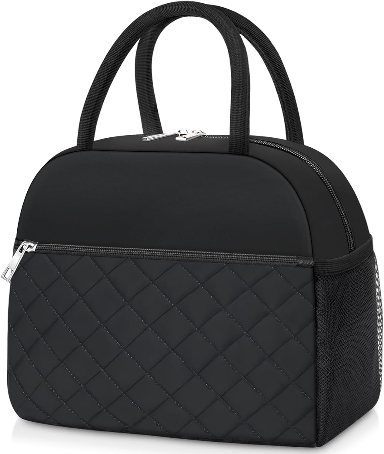 Lunch Bag Lunch Box for Women Men Insulated Reusable Large Lunch Tote Bag Adult Leakproof Simple Cooler Bag for Office Work Picnic Beach or Travel, Black