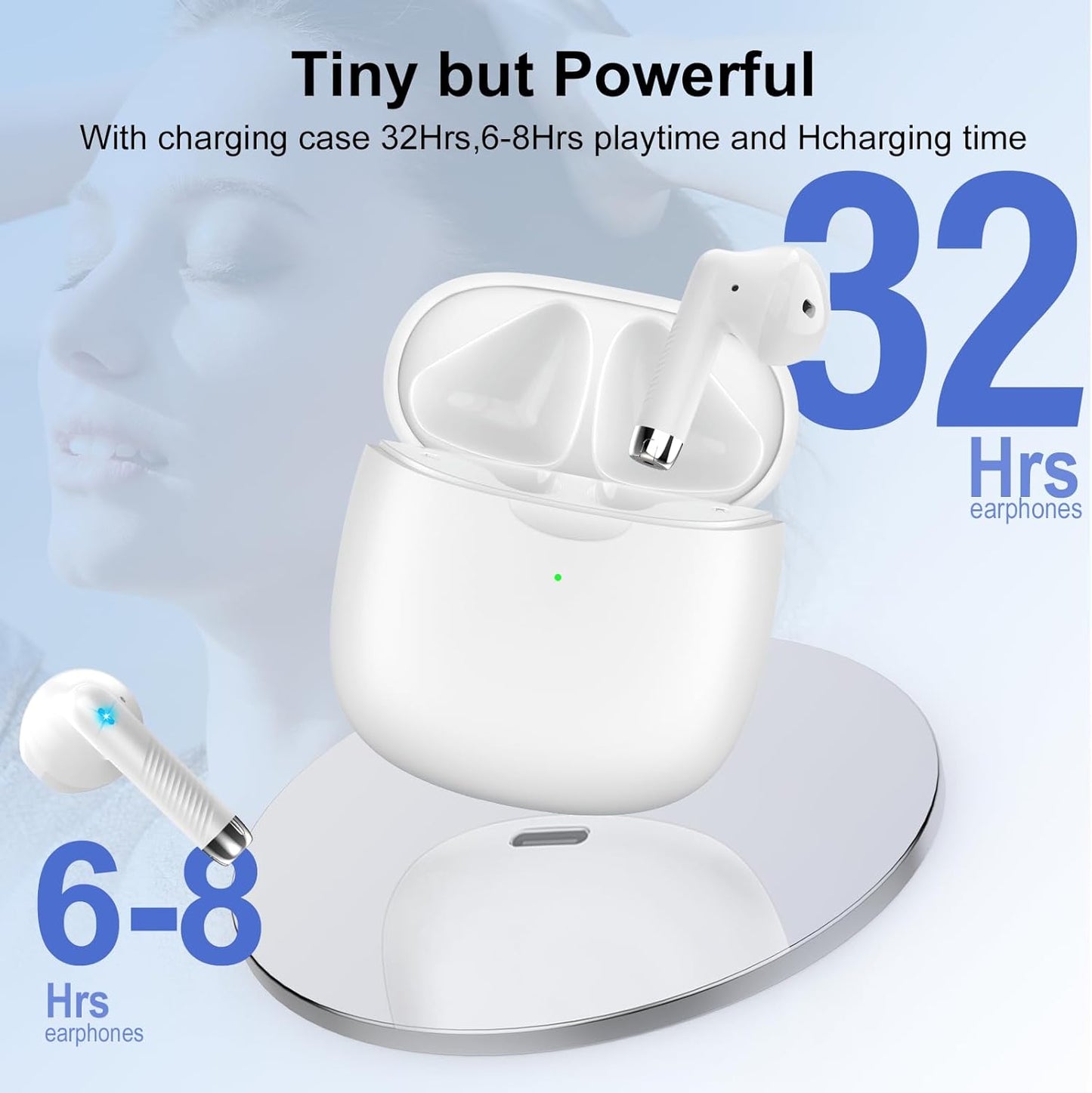 AI Translation Earbuds Real Time with Audio and Video Calls, 3-in-1 Language Translator Earbuds,164 Languages, 7 Translation Modes, 32H Buletooth 5.3 Headphones with Translating Device White