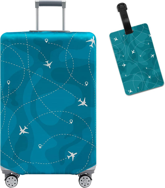 Travelkin Luggage Covers With Tag For Suitcases Tsa Approved,Suitcase Covers Protector Fit 18-32 Inch Luggage M(22-25inch suitcase)