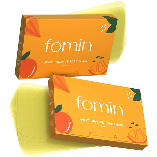 FOMIN - Antibacterial Paper Soap Sheets for Hand Washing - (200 Sheets) Orange Portable Travel Soap Sheets, Dissolvable Camping Mini Soap, Portable Hand Soap sheet