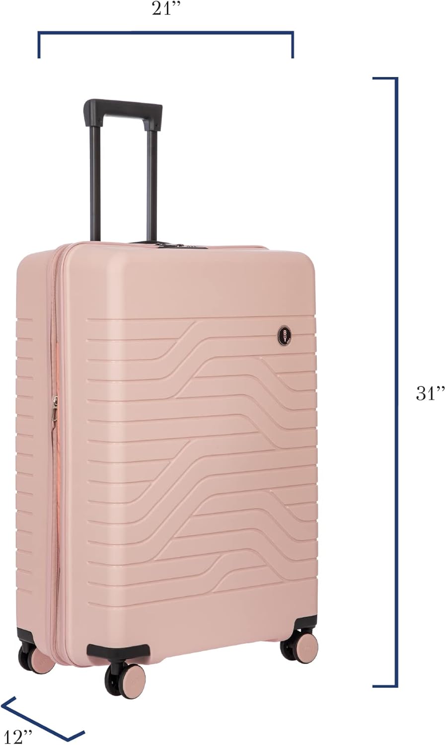 Bric's B|Y Ulisse Spinner Suitcase, Expandable Hard Shell Luggage with TSA Lock and Smooth 360° Wheels 28" – Pearl Pink