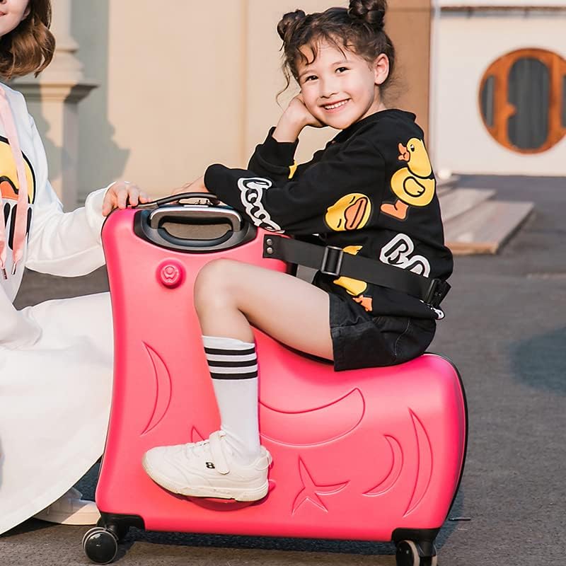 N-A Kids Ride On Suitcase with Wheels, Scooter Luggage for Toddlers Travel, Durable Children's Suitcase for Boys & Girls Ages 2-14 Years