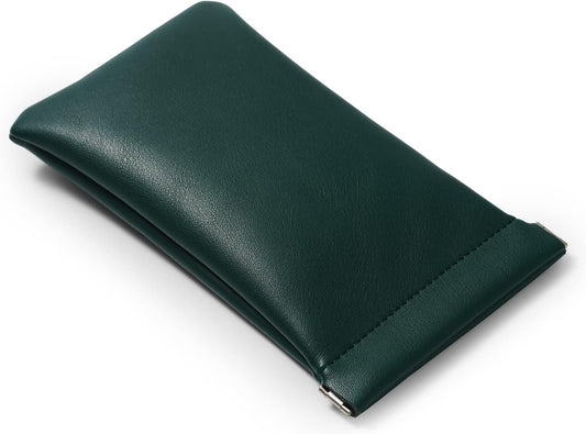PU Leather Jewelry Travel Pouch Bag Leather Sunglasses Pouch Christmas,Wedding Party Favor Gift Bag(Dark Green)