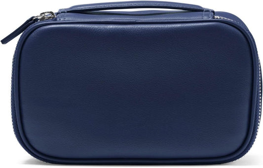 Leatherology Navy Blue Small Travel Organizer - Zipped mesh storage pocket, elastic loops for organization, compact travel size