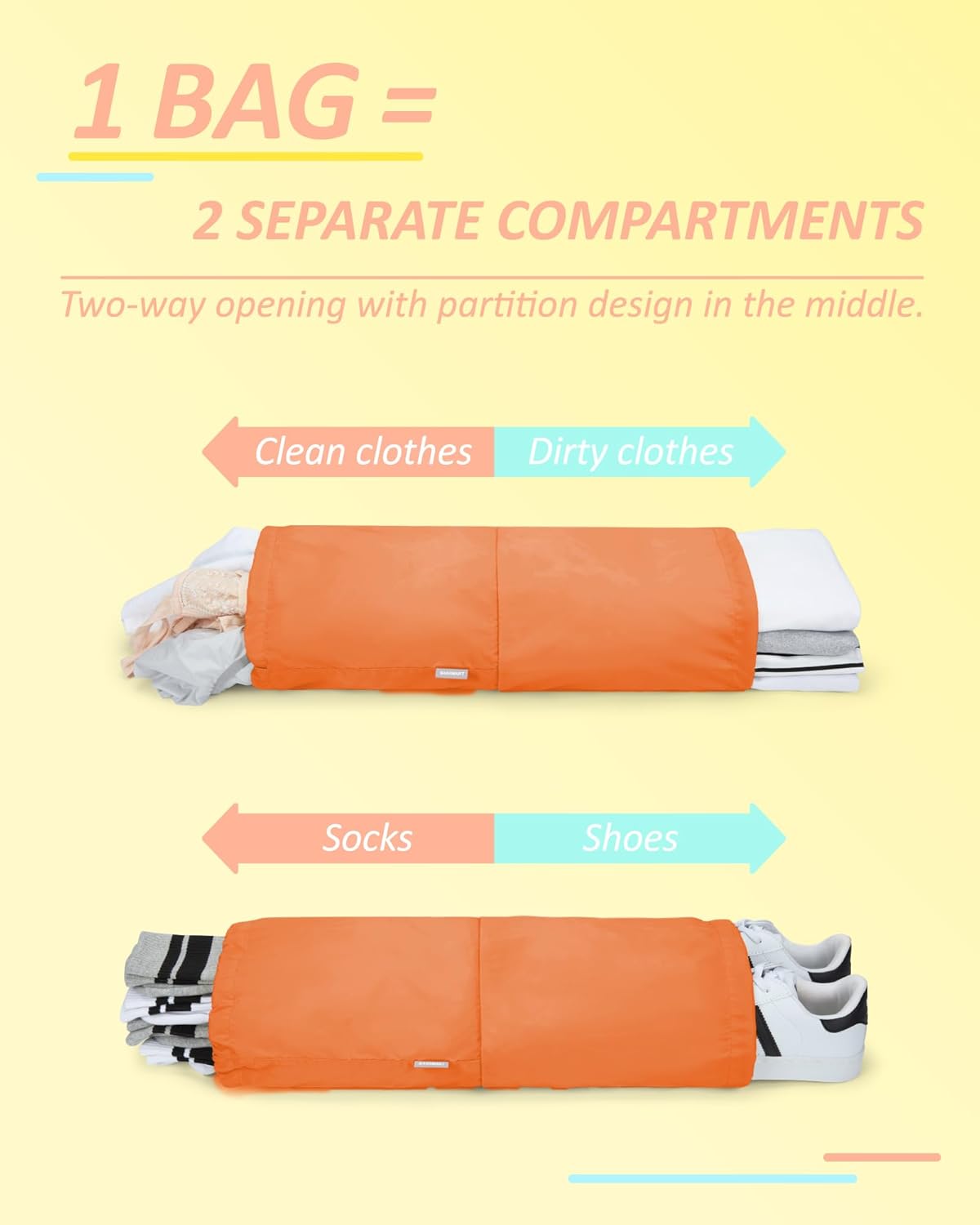 BAGSMART 6 Set Compression Packing Cubes - Lightweight Travel Essentials, Durable Luggage Organizer