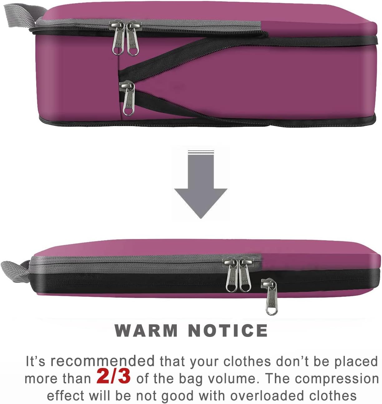 BAGAIL 4 Set/6 Set/8 Set Compression Packing Cubes Travel Accessories Expandable Packing Organizers (Cloth Pattern, 4-Burgundy)