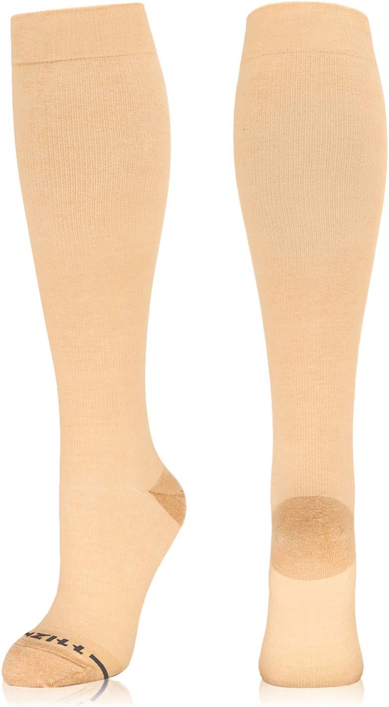 NEWZILL Copper Compression Socks for Women & Men 15-20mmHg Cotton Rich Odor Control Dress Socks for Business Casual Running Medical Athletic Support, Edema Diabetic Relief