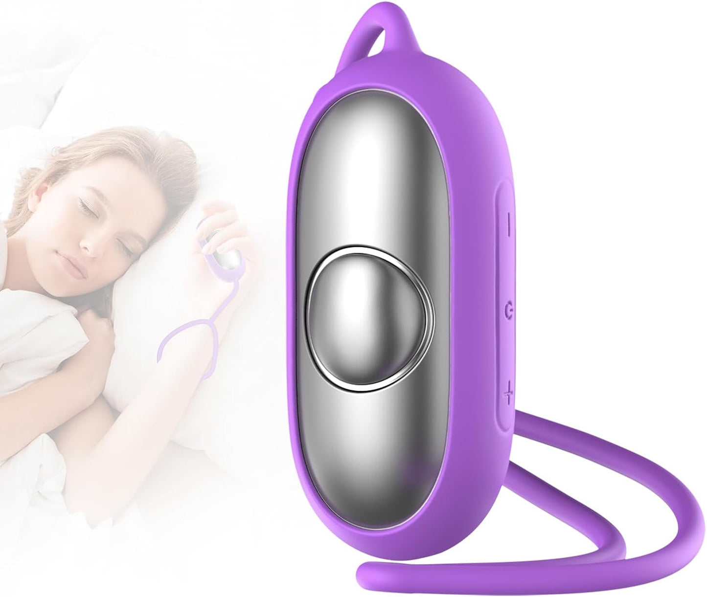 Sleep Aid Device, Micro-Current Sleep Instrument Anxiety Device, Portable Rechargeable Sleep Aid for Anxiety and Insomnia (Purple)