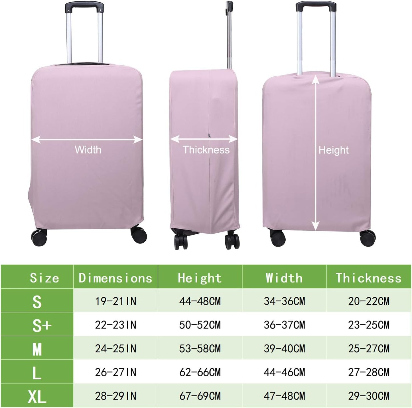 PATIKIL Luggage Cover, Suitcases Covers Elastic Carry on Cover Protector Washable Scratch-Resistant Fits 22-23 Inch Luggage for Travel Business Trips, Lavender Purple
