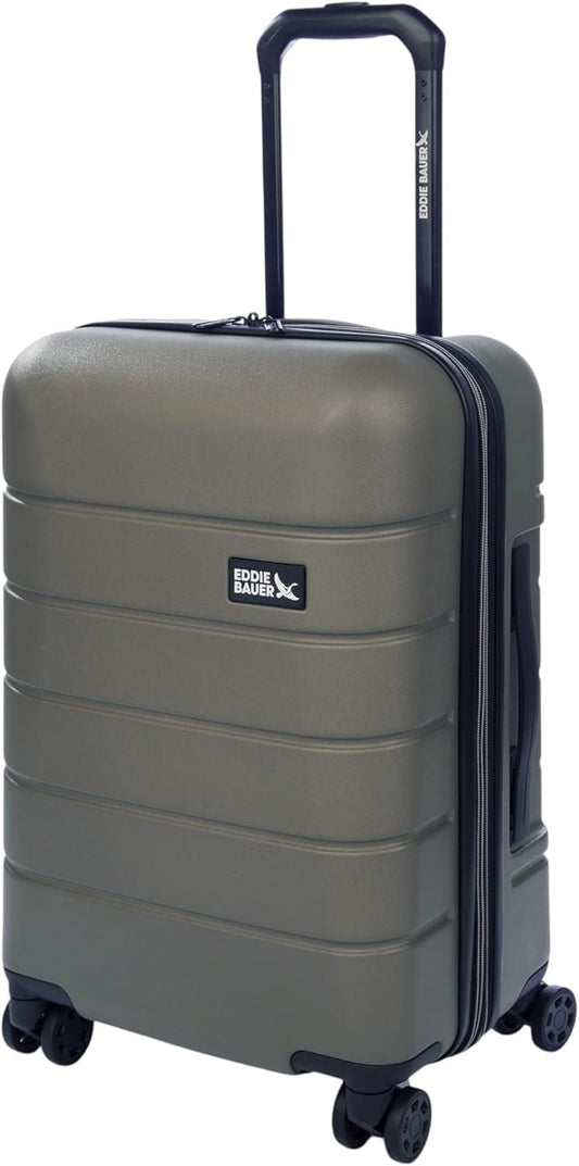 Eddie Bauer Glacier Carry-On 22" Luggage | Hardside | Spinner Wheels | Expandable | Lightweight | Travel Essentials - Sprig Green