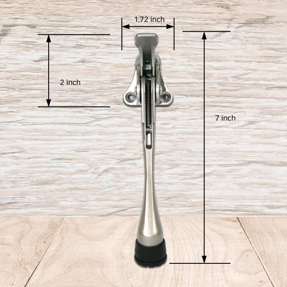Door Stopper, One-Touch semi-Automatic Metal Door Stopper, with Non-Slip Rubber Tip for Wood, Concrete, Tiled, and Carpeted Floors (6inch x 1pack, White)