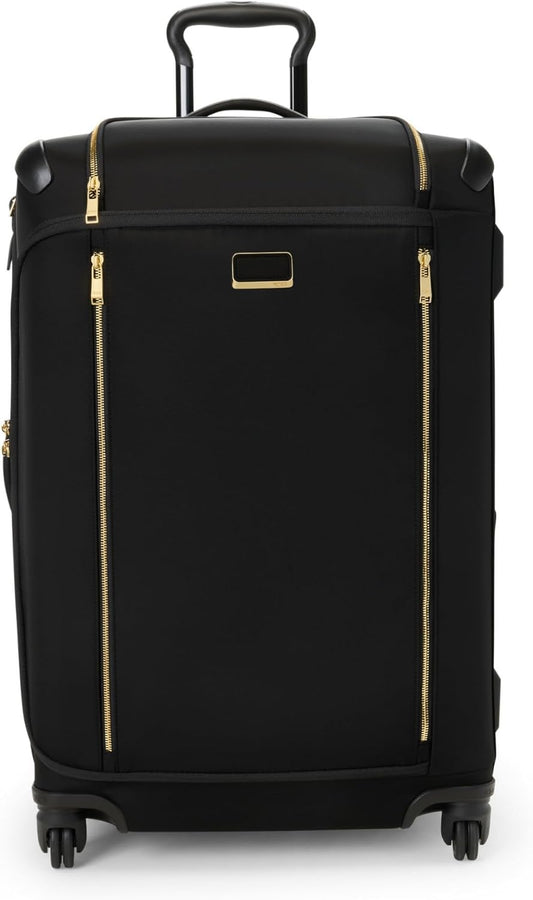 TUMI - Voyageur Leger 4 Wheeled Luggage - Women's Lightweight and Spacious, Sleek Silhouette, Durable Premium Suitcase - 26" Short Trip Expandable Packing Case, Black with Gold Hardware